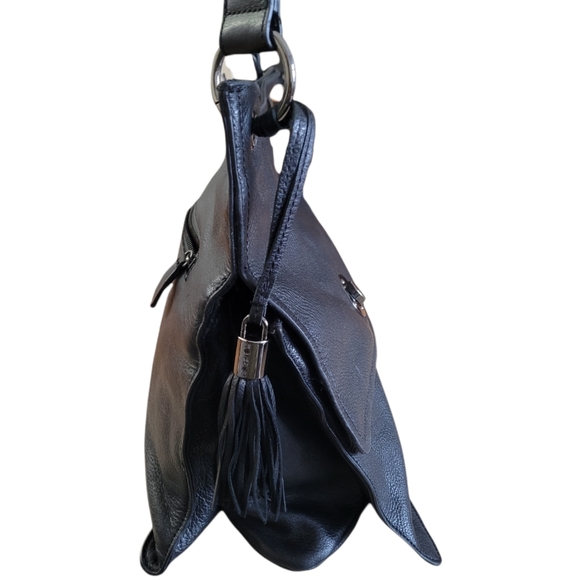 CLEMENTS RIBEIRO Black Pebbled Leather Cross-Body/Shoulder Bag - Picture 8 of 13